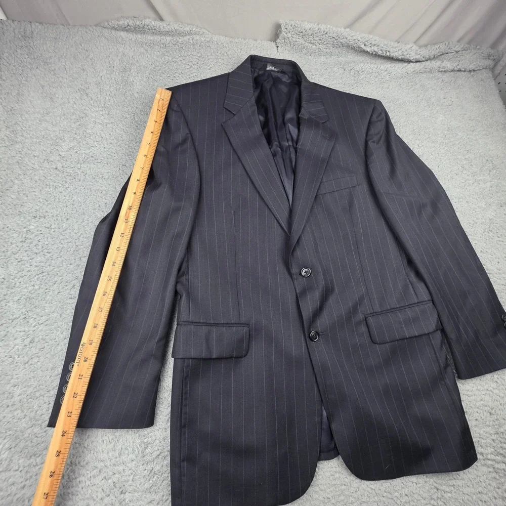 Jos. A. Bank Blazer Mens 42 RG Charcoal Grey Pinstripe Wool Signature Gordon
